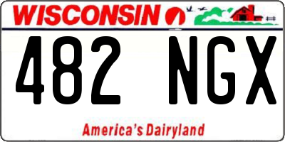 WI license plate 482NGX