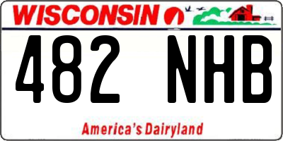 WI license plate 482NHB