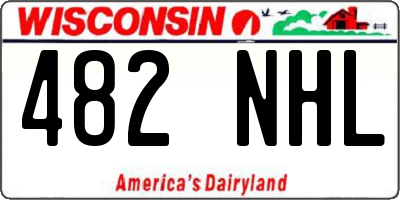 WI license plate 482NHL
