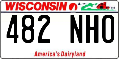 WI license plate 482NHO