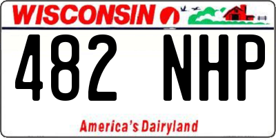 WI license plate 482NHP