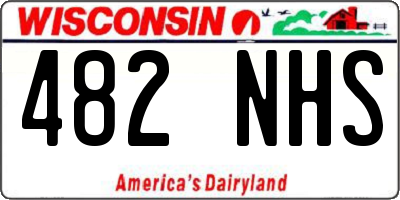 WI license plate 482NHS