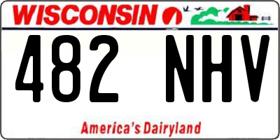 WI license plate 482NHV