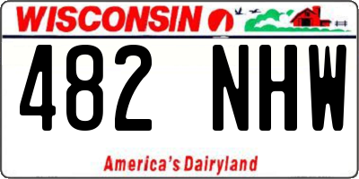 WI license plate 482NHW