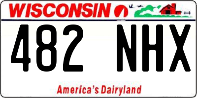 WI license plate 482NHX