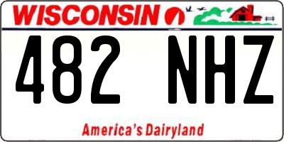 WI license plate 482NHZ