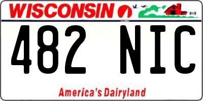 WI license plate 482NIC