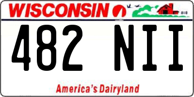 WI license plate 482NII