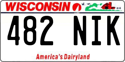 WI license plate 482NIK