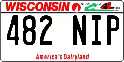 WI license plate 482NIP