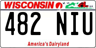 WI license plate 482NIU