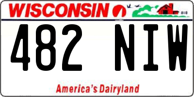 WI license plate 482NIW