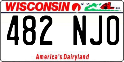 WI license plate 482NJO
