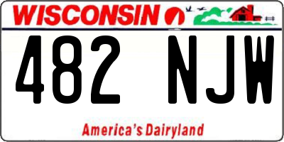 WI license plate 482NJW