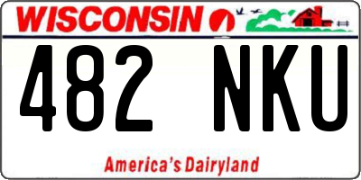 WI license plate 482NKU