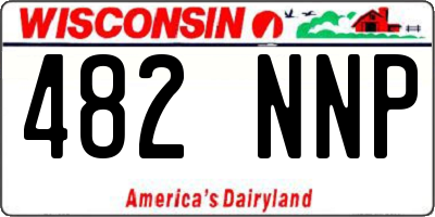 WI license plate 482NNP