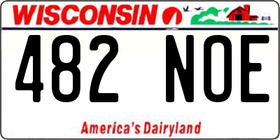 WI license plate 482NOE