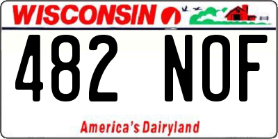 WI license plate 482NOF
