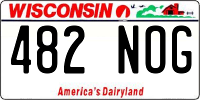 WI license plate 482NOG
