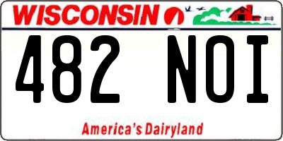 WI license plate 482NOI