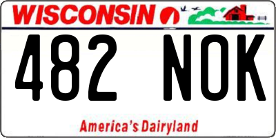 WI license plate 482NOK