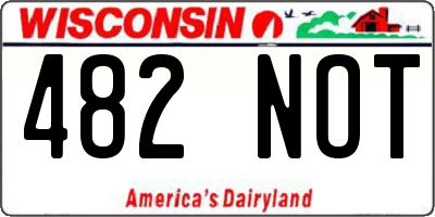 WI license plate 482NOT