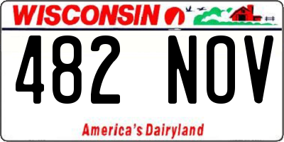 WI license plate 482NOV