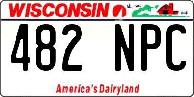 WI license plate 482NPC
