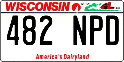 WI license plate 482NPD