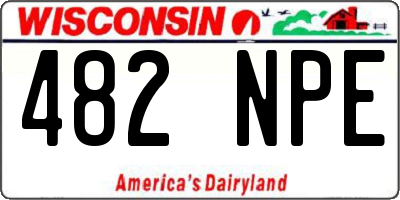 WI license plate 482NPE