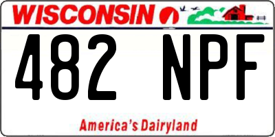 WI license plate 482NPF