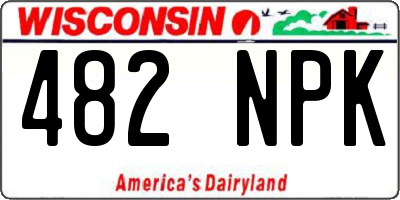 WI license plate 482NPK