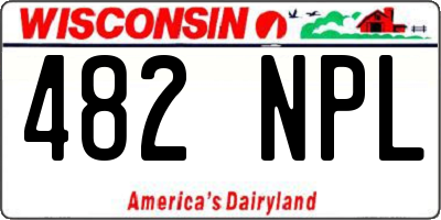 WI license plate 482NPL