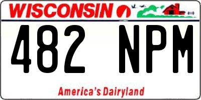 WI license plate 482NPM