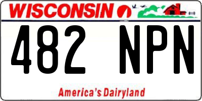 WI license plate 482NPN
