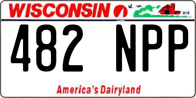 WI license plate 482NPP