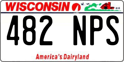WI license plate 482NPS