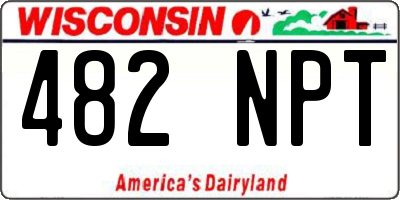 WI license plate 482NPT