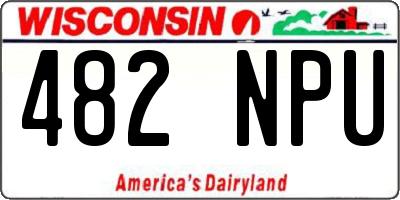WI license plate 482NPU