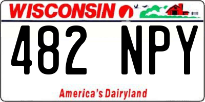 WI license plate 482NPY