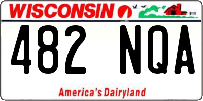 WI license plate 482NQA