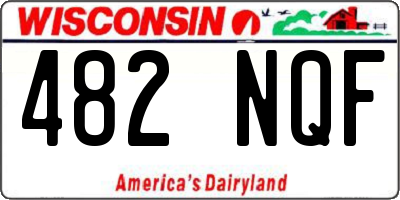 WI license plate 482NQF