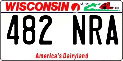 WI license plate 482NRA