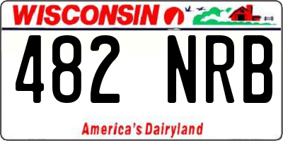 WI license plate 482NRB
