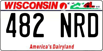 WI license plate 482NRD