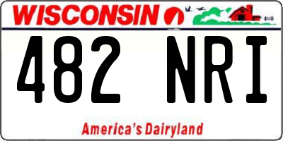 WI license plate 482NRI