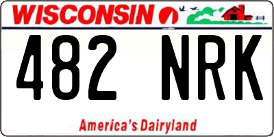 WI license plate 482NRK