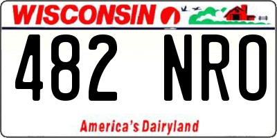 WI license plate 482NRO