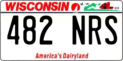 WI license plate 482NRS