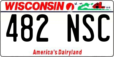 WI license plate 482NSC